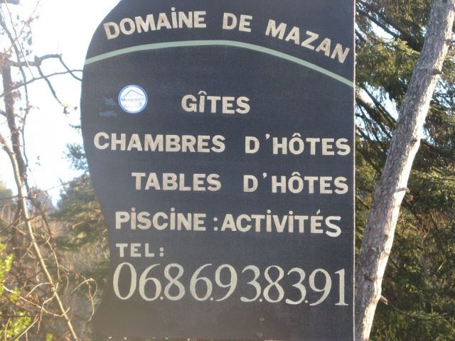 Chambre d'hôte 'Domaine de mazan' à Chassiers
